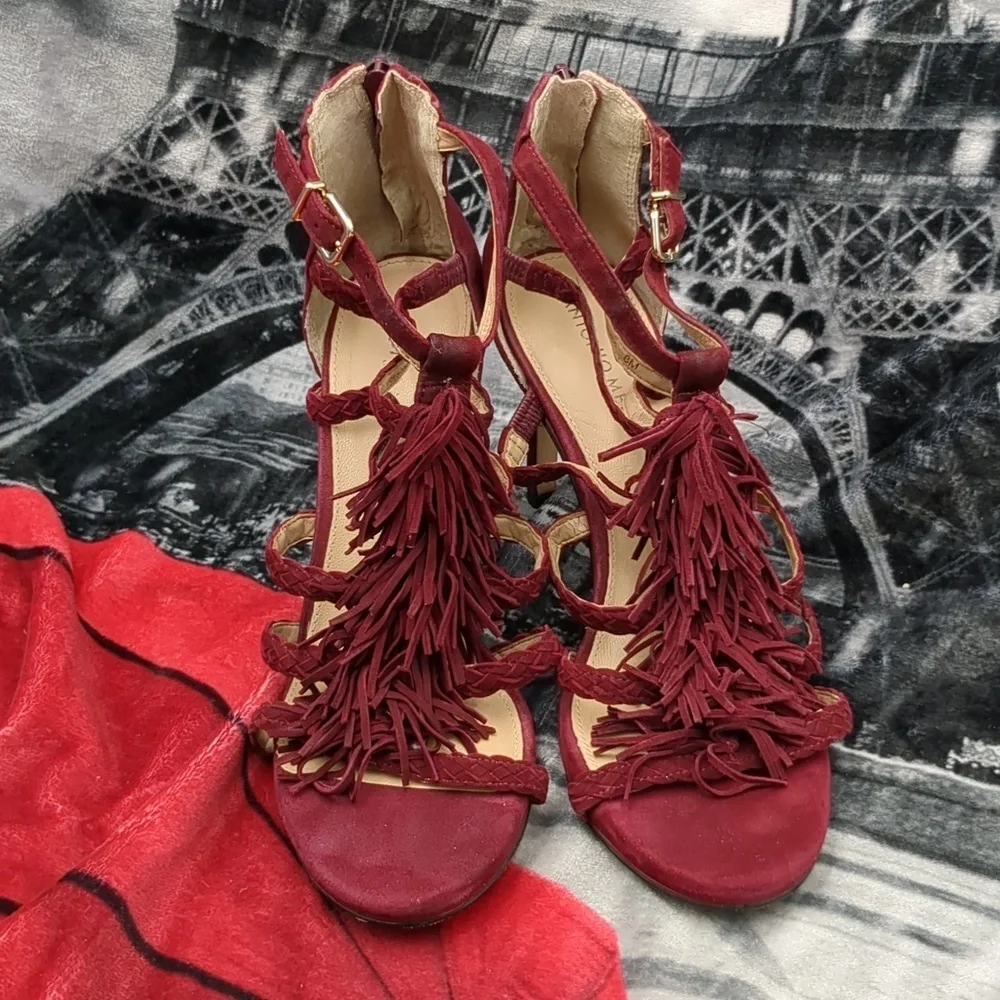 Antonio Melani leather fringe shoes